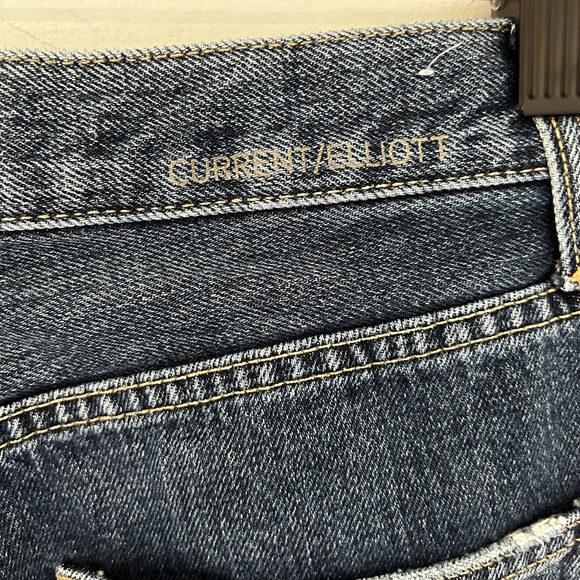 Current/Elliott The Exposed-fly Vintage Cropped Slim Jeans In Bermuda - Picture 7 of 9